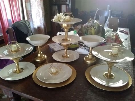 diy dollar tree tiered plates dinner party table