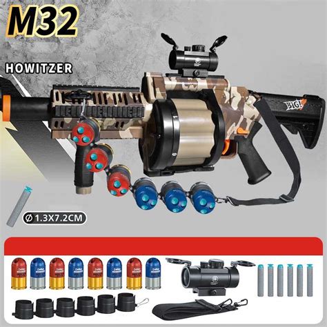 manual mgl  triple shots revolver grenade launcher foam blaster wwwzhenduoblastercom