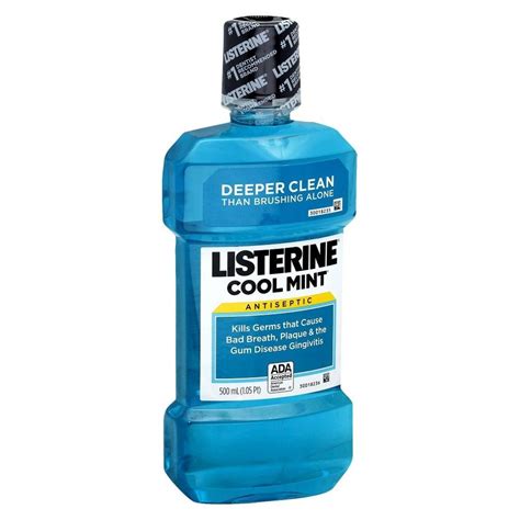 listerine cool mint antiseptic mouthwash to get rid of bad breath