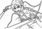 Coloring Kirito Asuna Lineart Sketch sketch template