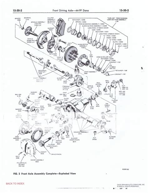 dana  front axle parts breakdown