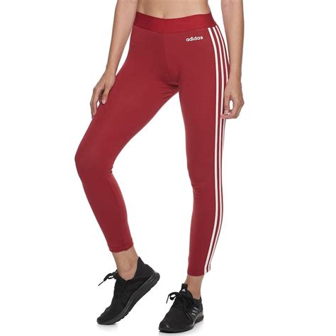 womens adidas essential  stripe midrise leggings adidas women red running leggings leggings