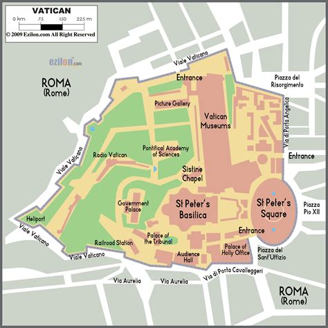 detailed clear large map  vatican city ezilon maps