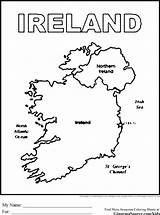 Ireland Coloring Pages Kids Flag Map Sheets Ginormasource sketch template