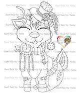 Baldy Sherri Besties Steampunk Reindeer sketch template