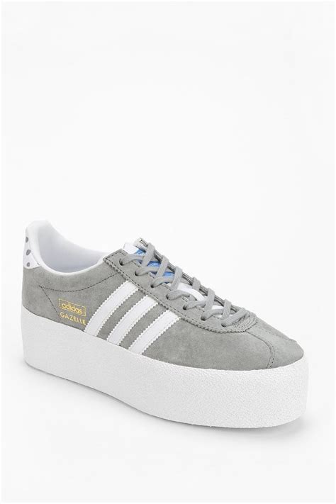 lyst adidas gazelle platform sneaker  gray