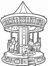 Carousel Roundabout Dibujos Ausmalen Ausdrucken Karussell Kirmes Kermis Malvorlagen Feria Carousels Kleurplaat Motown Doghousemusic Karusell Malvorlage Carrusel Bocetos Sellos Draaimolen sketch template