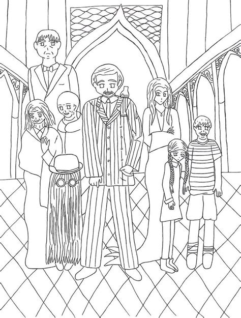 pin addams family coloring pages page   cake  pinterest family