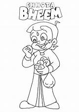 Bheem Coloring Chhota Pages Eating Parentune Kids Worksheets sketch template