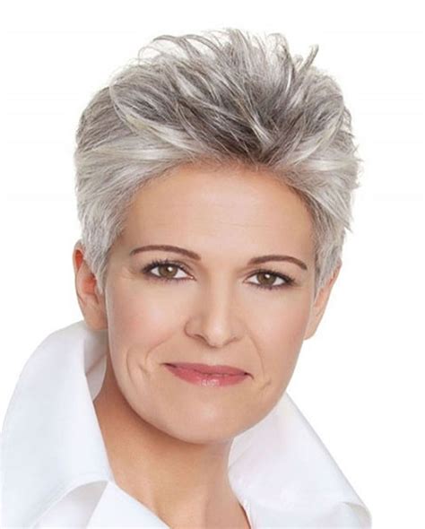 short hairstyles women over 50 gray hair in 2023 haircut for older