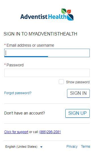 adventist health patient portal login myadventisthealth