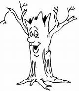 Trunk Tree Coloring Simple Clipart Book sketch template