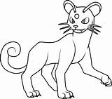 Persian Pokémon Coloringpages101 sketch template