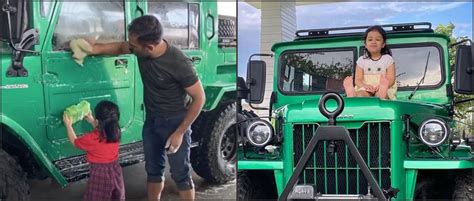this video of ziva and daddy dhoni cleaning the car together is adorable
