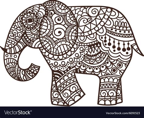 decorative elephant royalty  vector image vectorstock