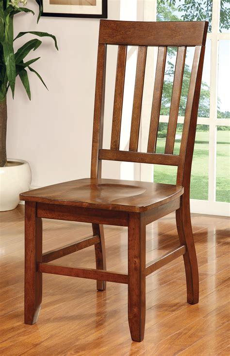 furniture  america dark oak karl rustic dining chair set