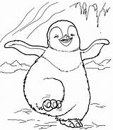 Happy Feet Coloring Pages Drawing Printable Dancing Kids Penguin Footprints Sand Disney Color Pinguin Getcolorings Drawings Paintingvalley Animals Penguins Book sketch template