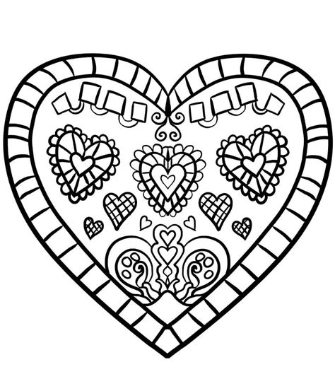 heart printable coloring page