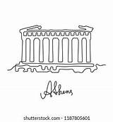 Athens Parthenon sketch template