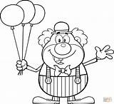 Coloring Clown Balloons Pages Drawing sketch template
