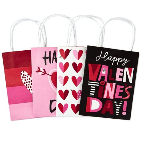 hallmark  small valentines day paper gift bags assortment pack
