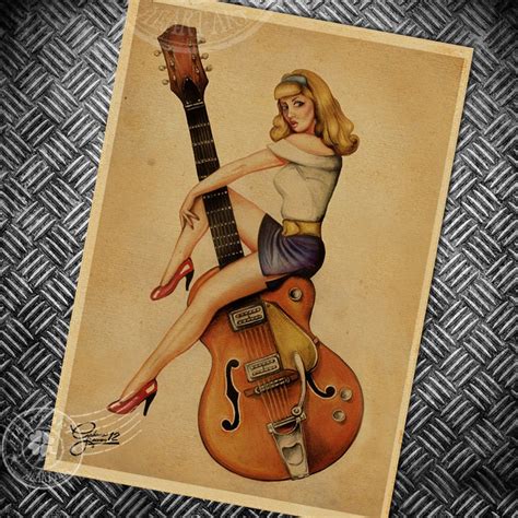 Buy Music Guitar Vintage Poster Retro Painting Sexy