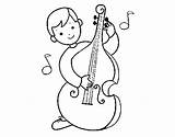Cello Coloring Boy Little Drawing Outline Pages Coloringcrew Getcolorings Paintingvalley Color sketch template