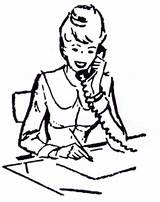Secretary Clipart Phone Clip Phoning Cliparts Frustrated Library Lady Find Clipartmag Clipground General sketch template