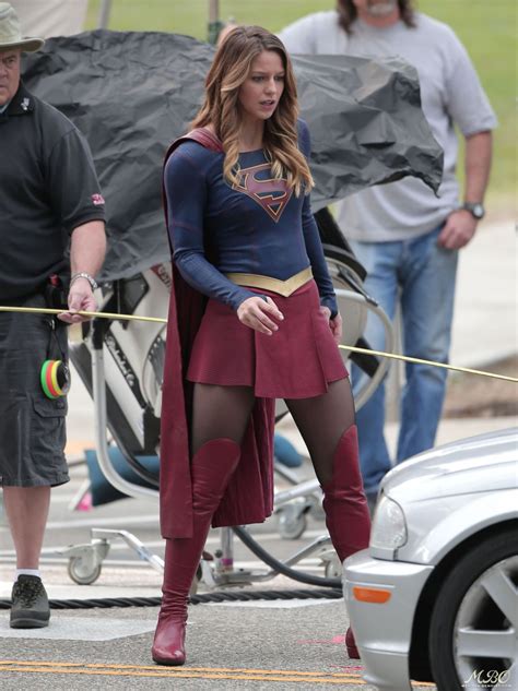 Melissa Benoist On The Set Of Supergirl In Los Angeles