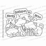 Birthday Happy Newton Stamp Clear Trio Nook Designs Simonsaysstamp Pages sketch template