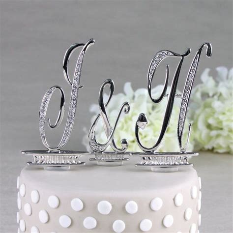 Crystal Initial Cake Topper By Weddingsbyedith On Etsy 65 00 Cake