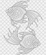 Pisces Antistress sketch template