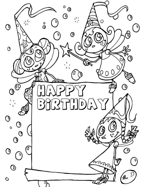 printable coloring birthday cards