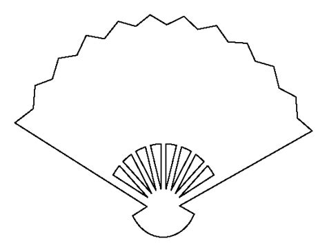 fan pattern   printable outline  crafts creating stencils