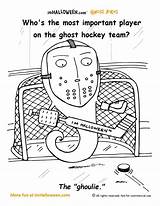 Coloring Joke Hockey Halloween Ghost Jokes Pages Colouring Fun sketch template
