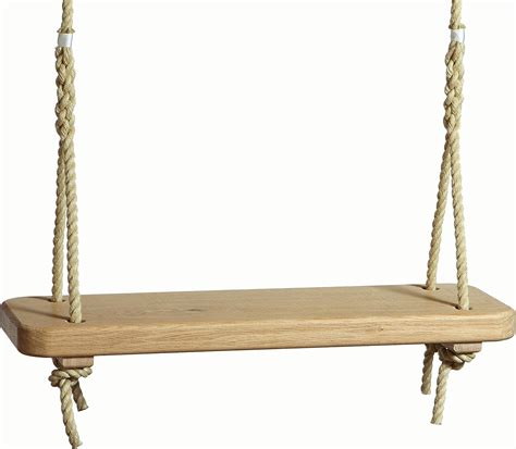 bespoke solid oak handmade rope swing seat  seater outdoor garden swing  ropes fixing
