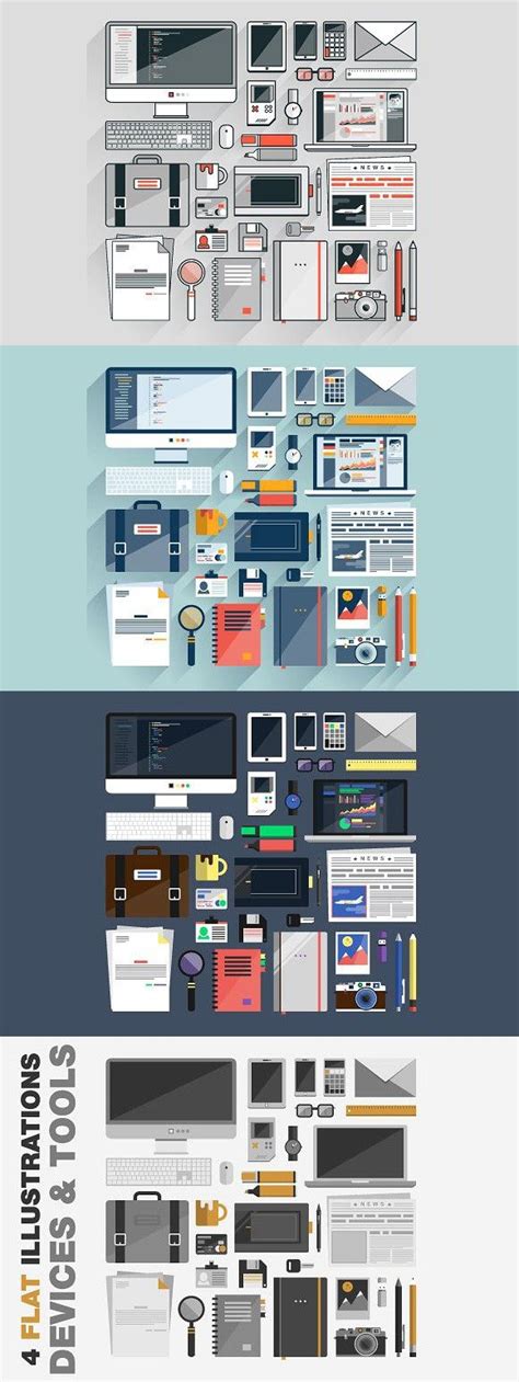 items  essentials flat design illustration design flat design