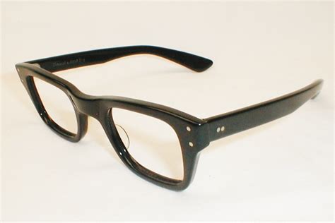 mens vintage thick black 1950s eyeglasses