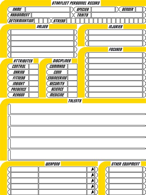 character sheets