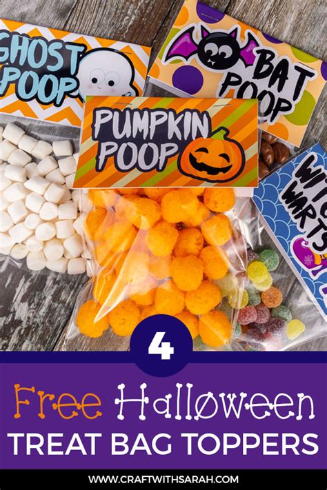 halloween treat bag topper printables craft  sarah