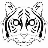Tiger Mask Coloring Pages Printable Masks Animal Tigers Supercoloring Kids Animals sketch template