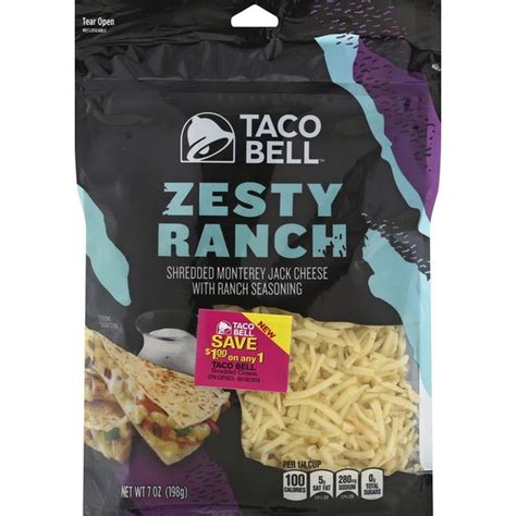 taco bell natural shredded cheese zesty ranch  oz  publix instacart