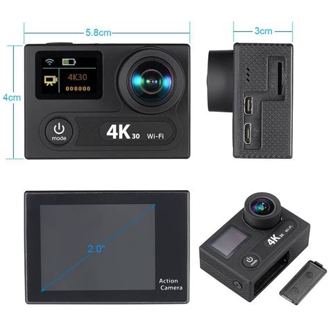 Andoer® Wifi Sports Action Camera 4k 30fps 1080p 60fps 2inch Dual Lcd