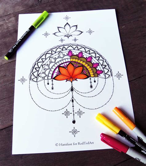 mandala therapy coloring pages hattifant
