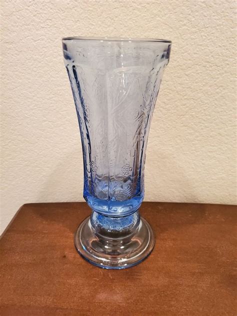 Vintage Blue Depression Glass Vase For Sale In Westfield In Offerup