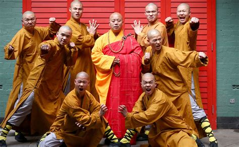 shaolin monks impressively meditate  hanging