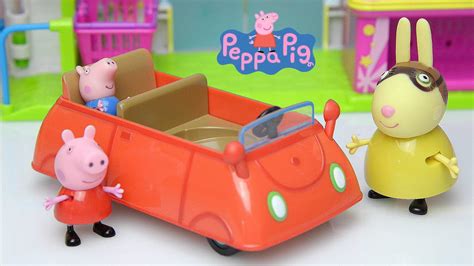peppa pig toy red car unboxing review  play kids toys youtube