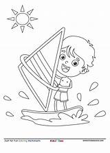 Sailing Serfer Kidzezone Pokoloruj sketch template