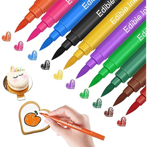 food coloring markers double sided pens  fine thick tip edible