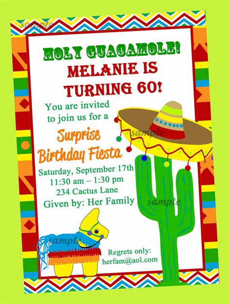 fiesta party invitation printable  printed  thatpartychick
